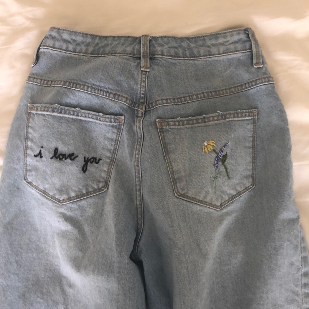 Custom embroidered jeans